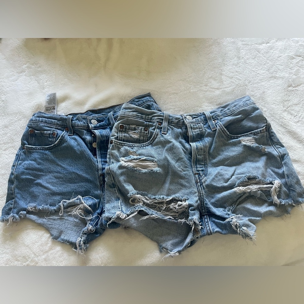 Levis Distressed Denim Shorts
